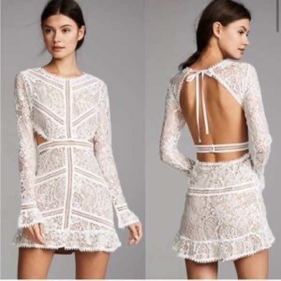For Love And Lemons Dresses & Skirts - For love & lemons emerie knit mini long sleeve cut out backless dress beautiful